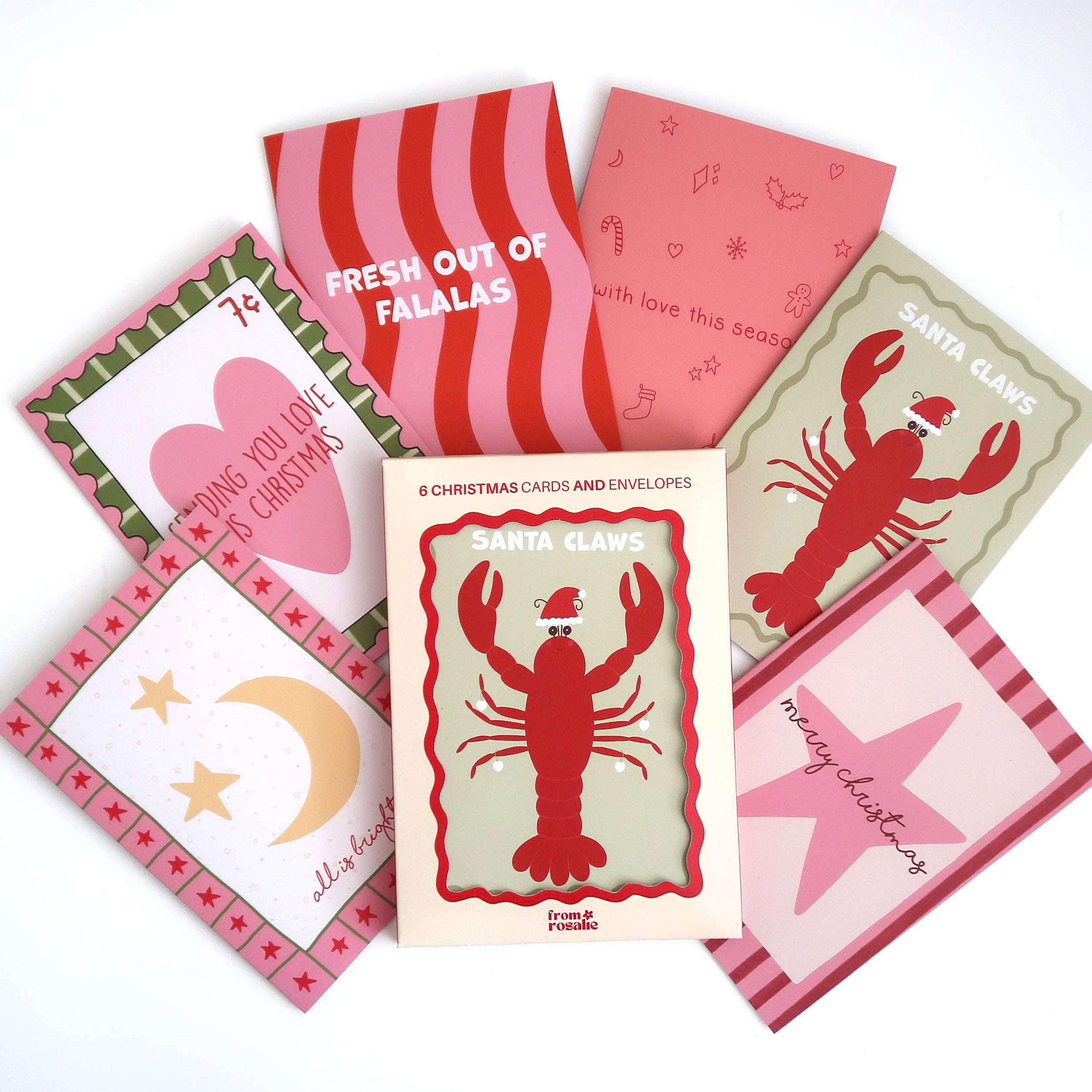 Christmas Card Box Set: 6 Pack Greeting Cards- Festive Edit