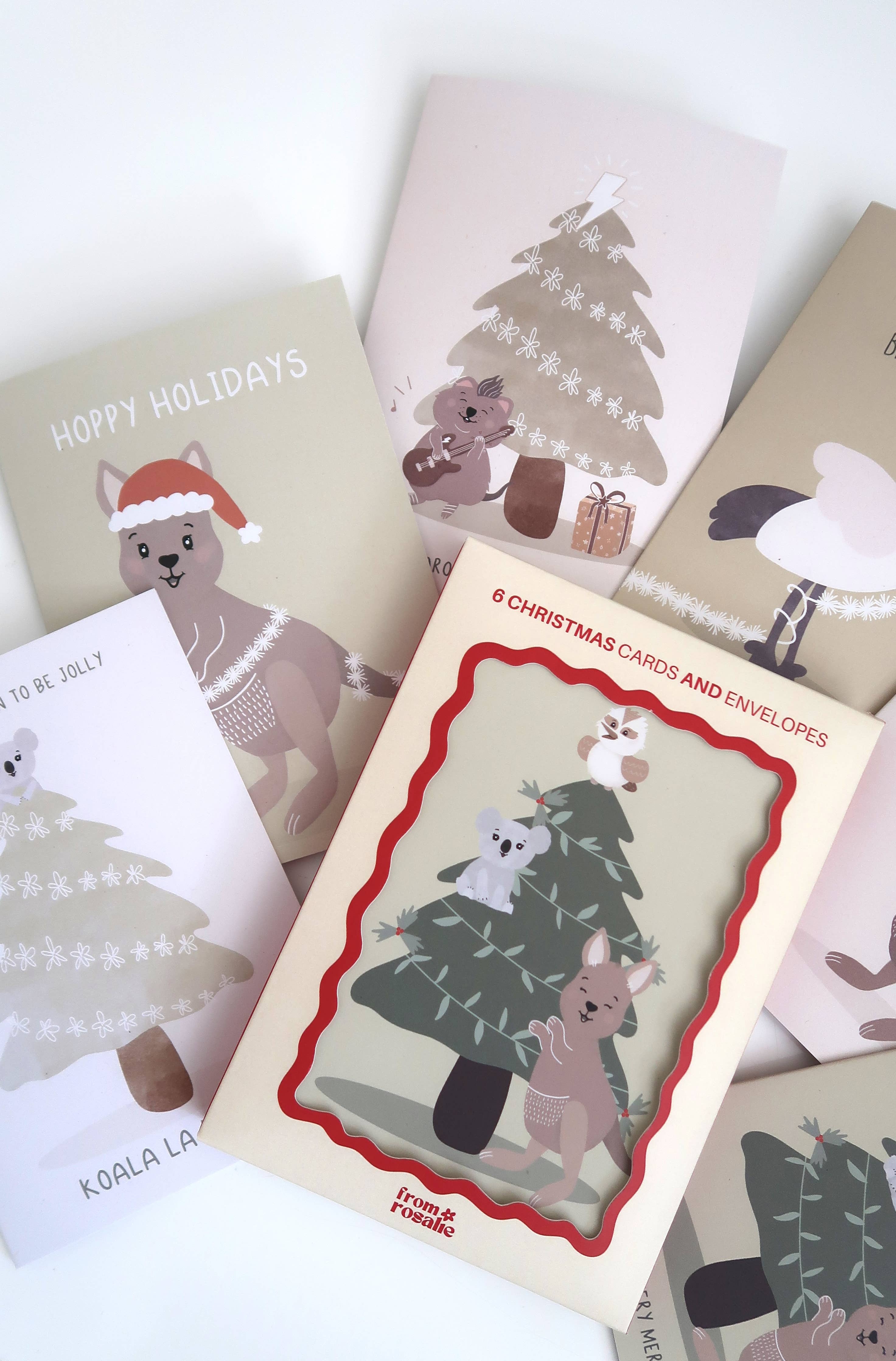 Christmas Card Box Set: 6 pack Aussie Holiday Greeting Cards