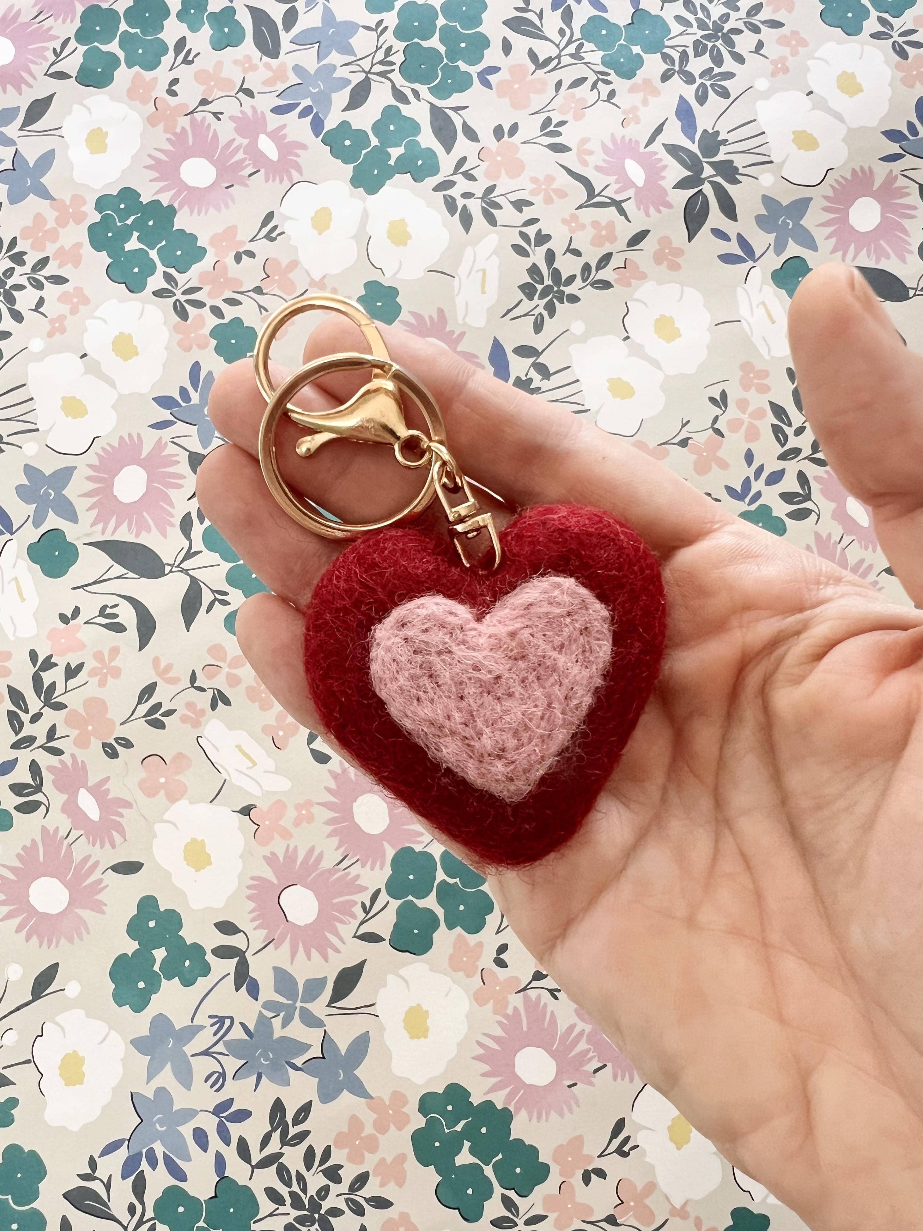 Felt Heart Keychain | Bag Charm