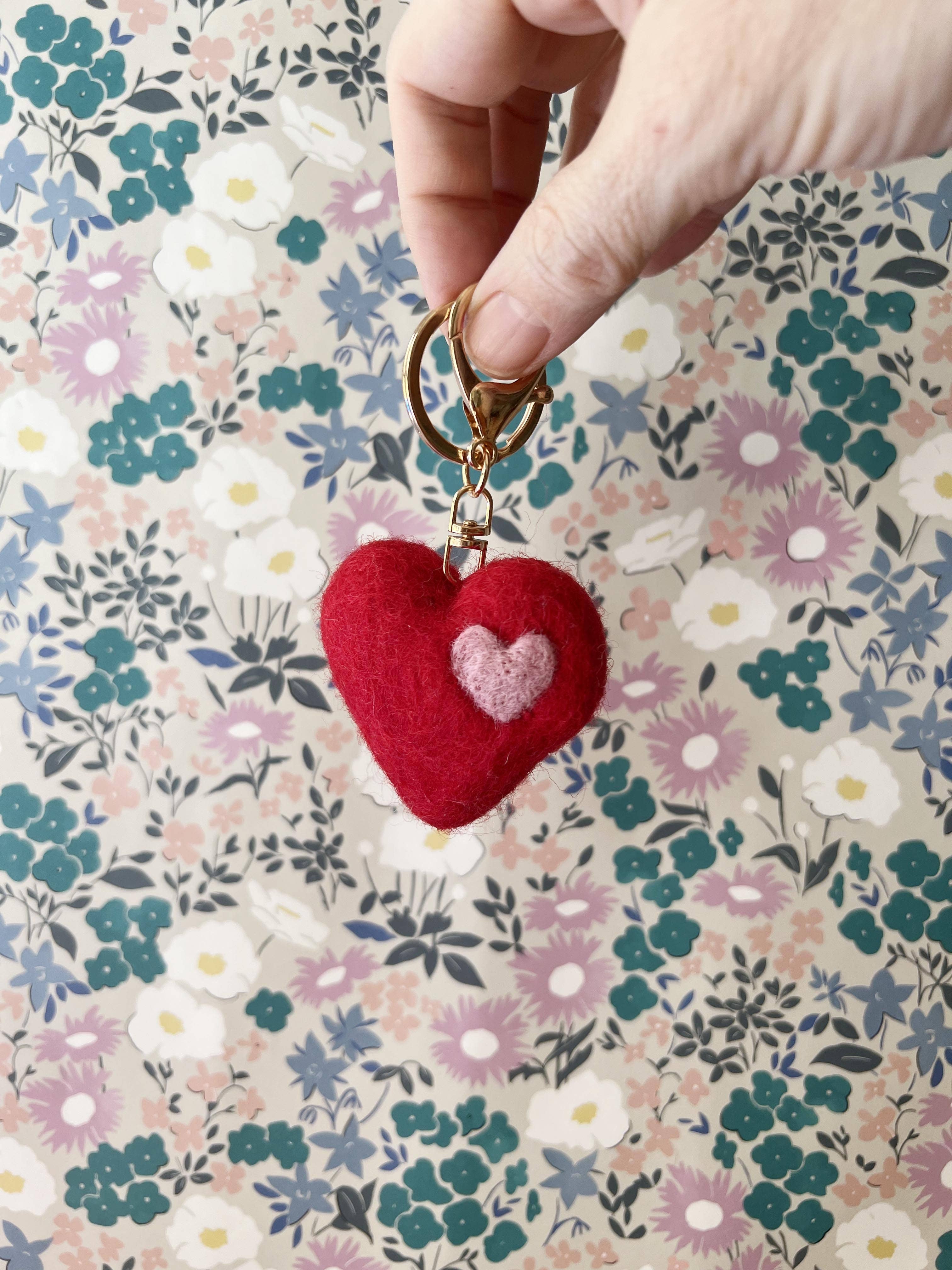 Felt Heart Keychain | Bag Charm