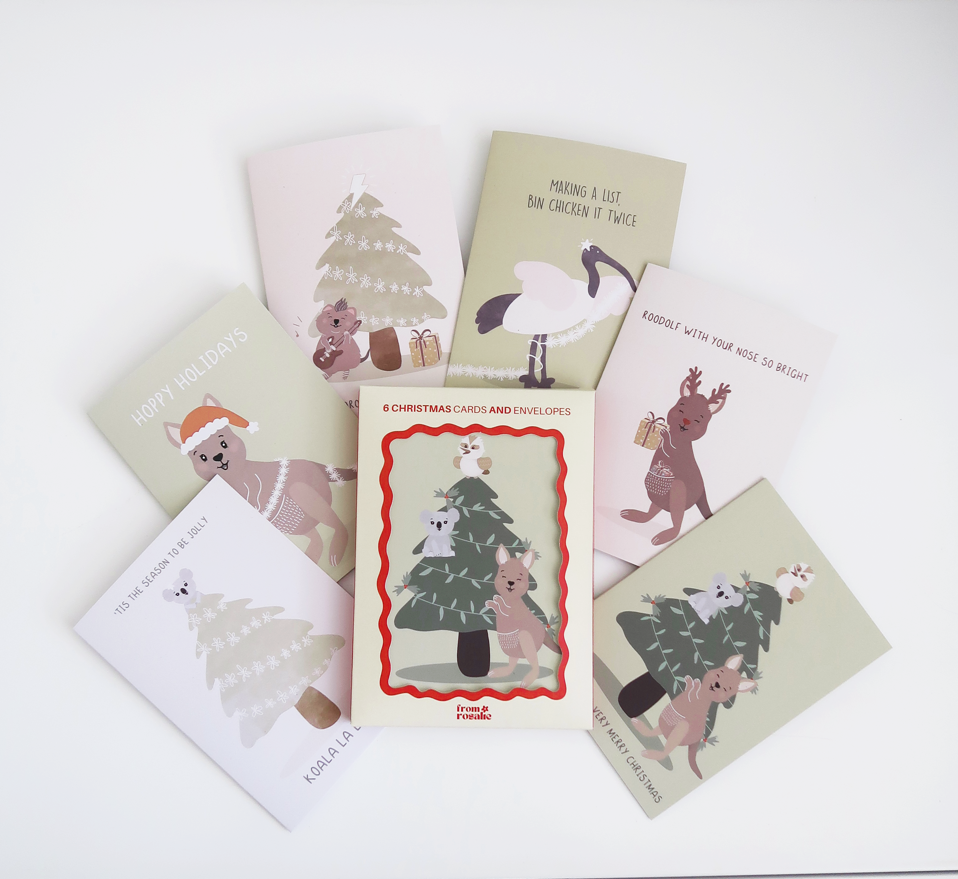 Christmas Card Box Set: 6 pack Aussie Holiday Greeting Cards