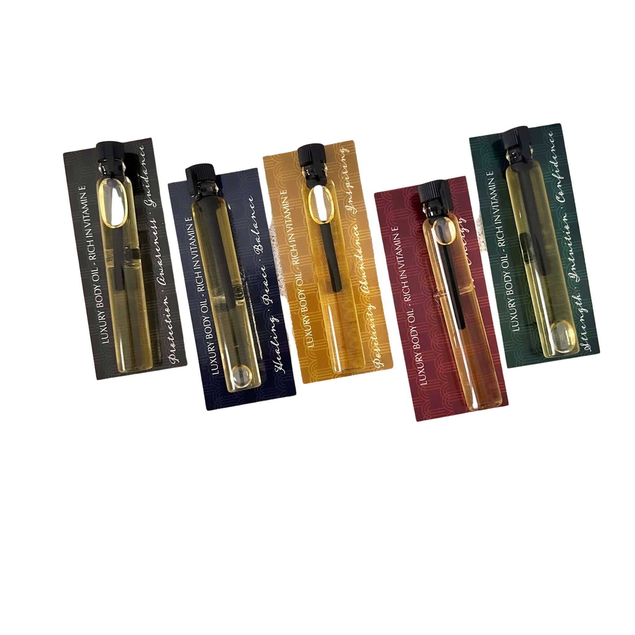 Body oil sample set of 5 fragrances brazilian bum bum