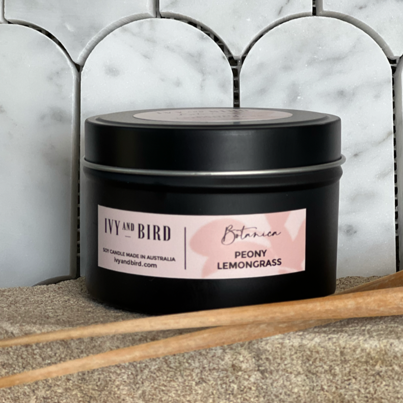 PEONY ROSE & LEMONGRASS - BOTANICA TRAVEL CANDLE