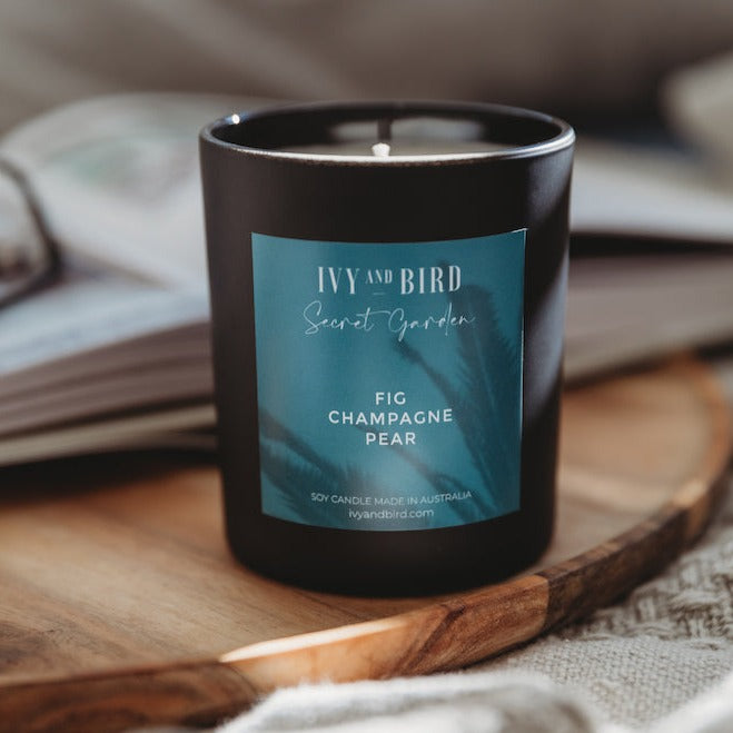 FIG CHAMPAGNE & PEAR SOY CANDLE - SECRET GARDEN