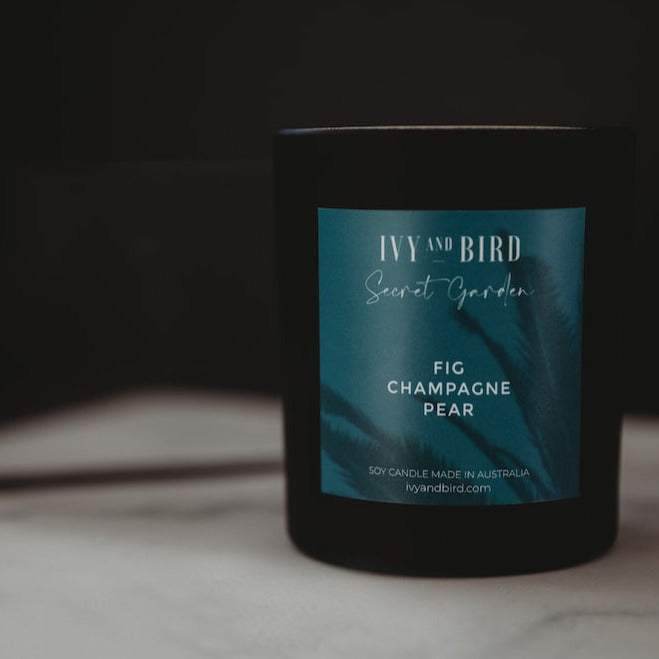 FIG  CHAMPAGNE & PEAR SOY CANDLE - SECRET GARDEN