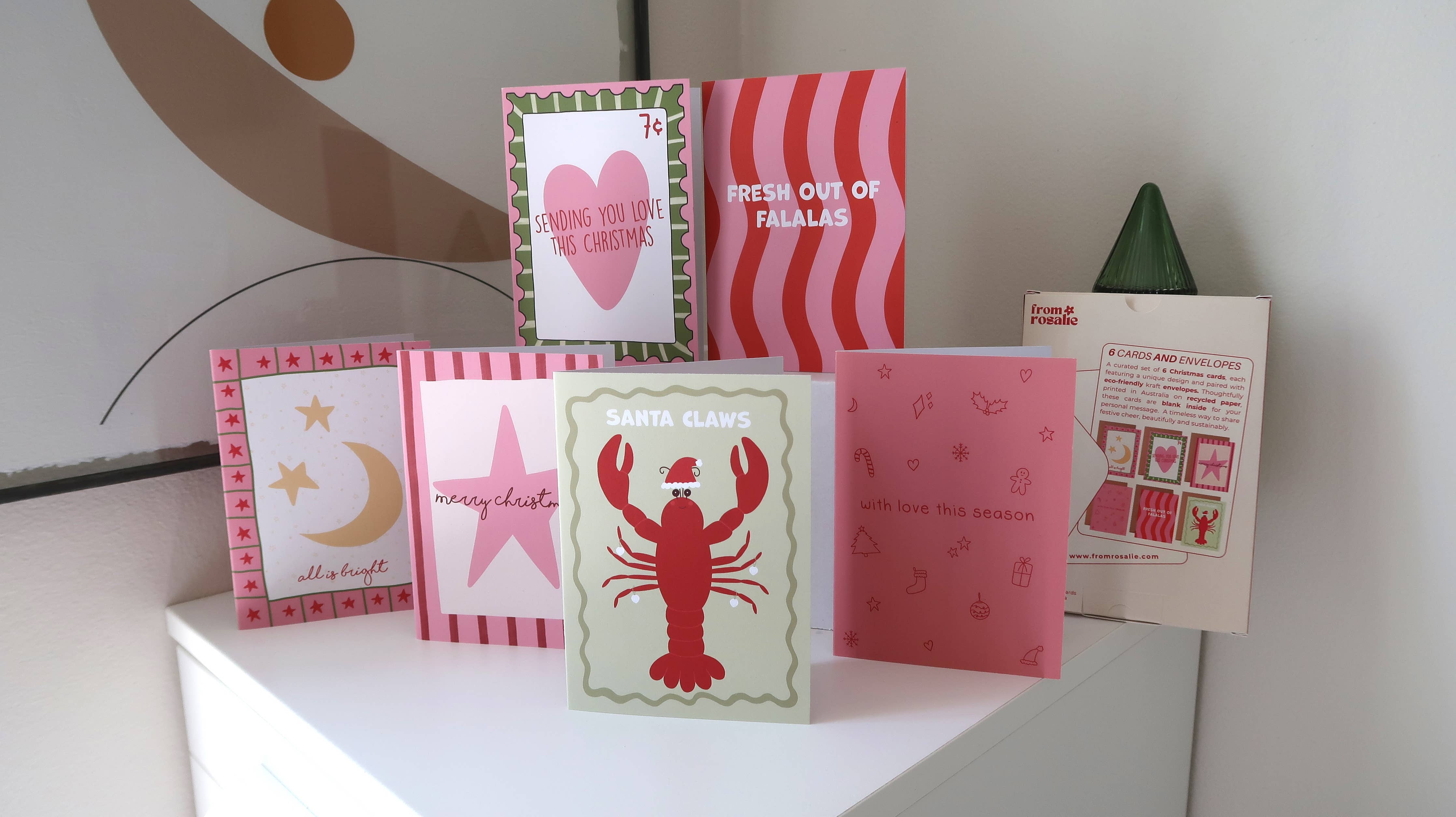 Christmas Card Box Set: 6 Pack Greeting Cards- Festive Edit