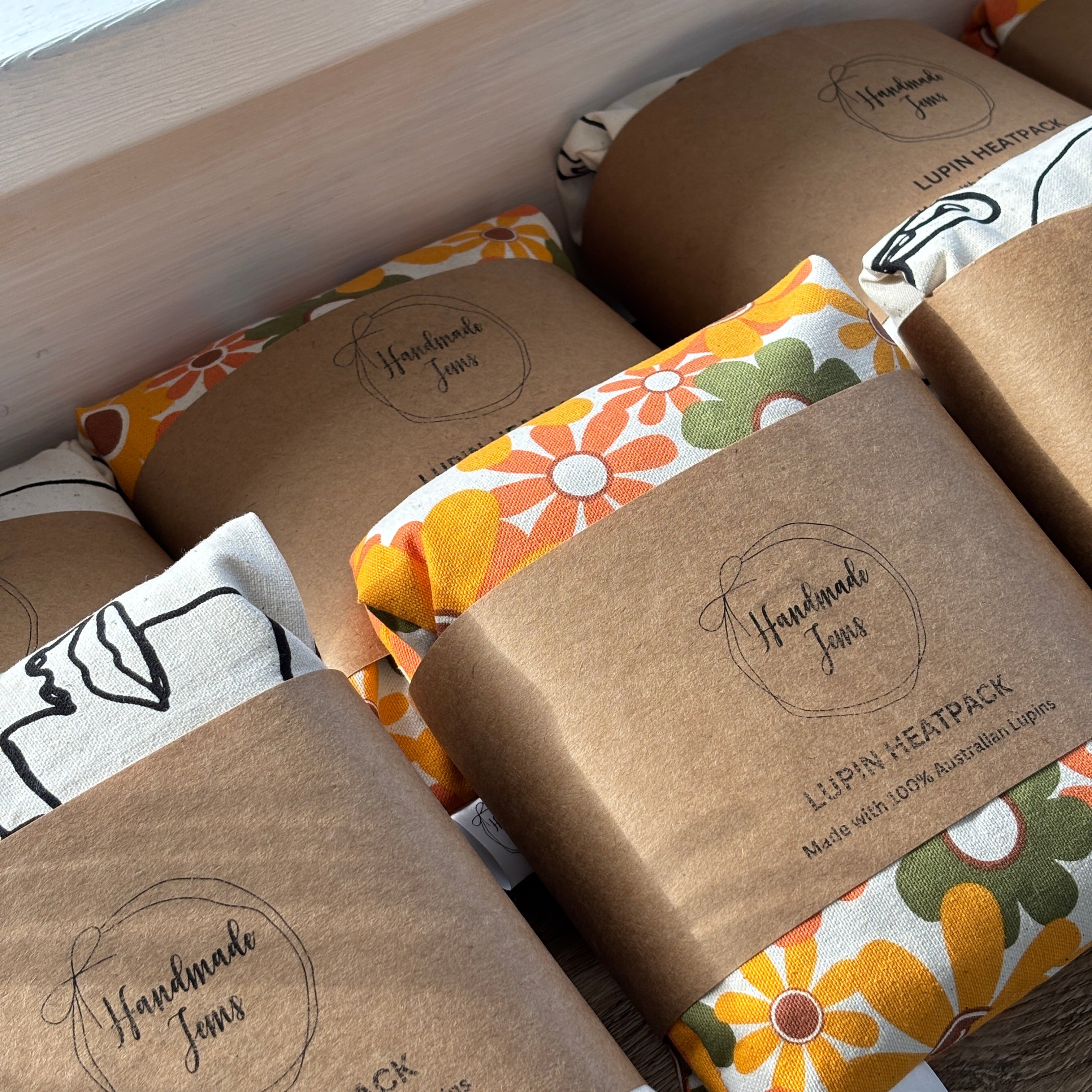 Orange Floral Lupin Heat Pack