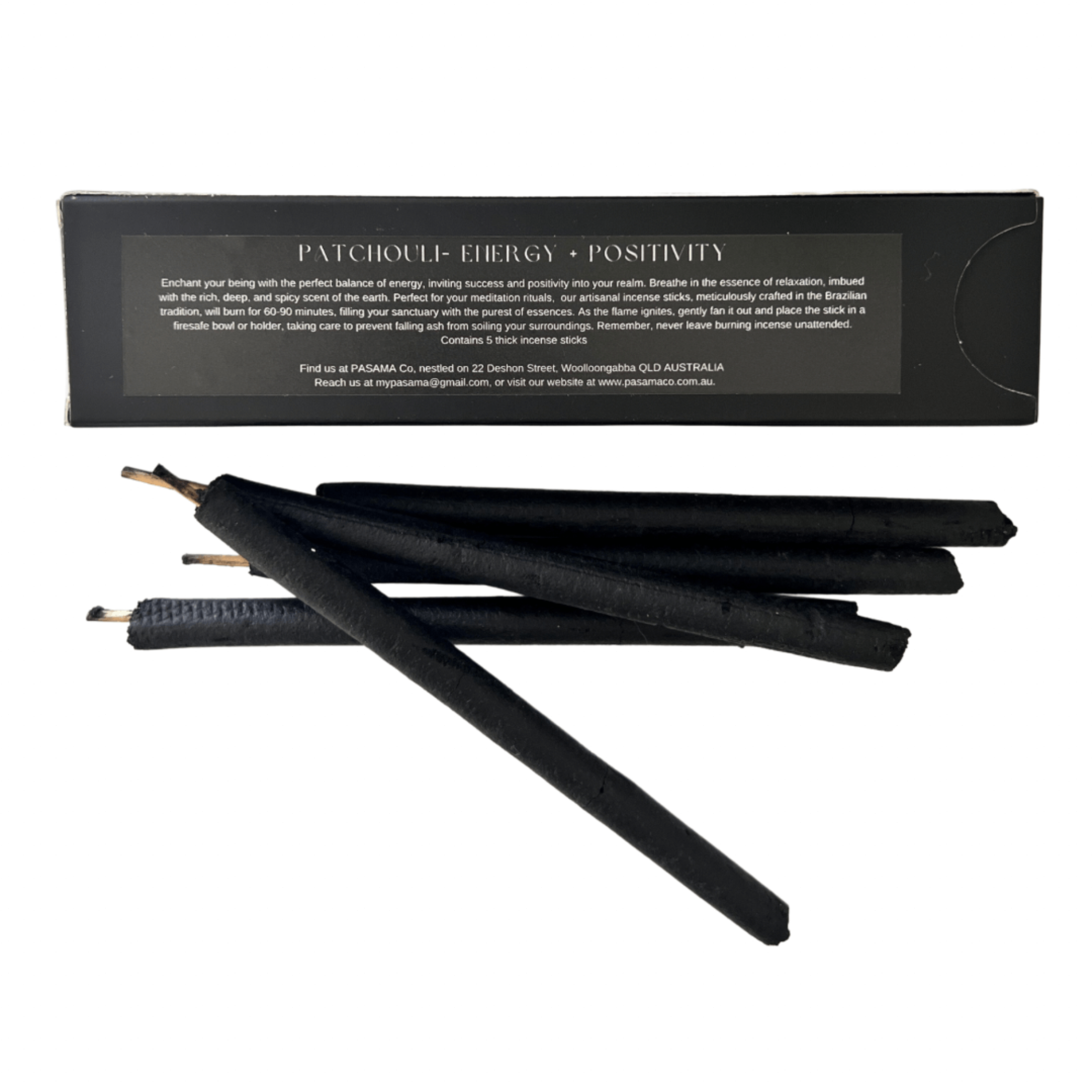 Patchouli incense sticks for energy and positivity