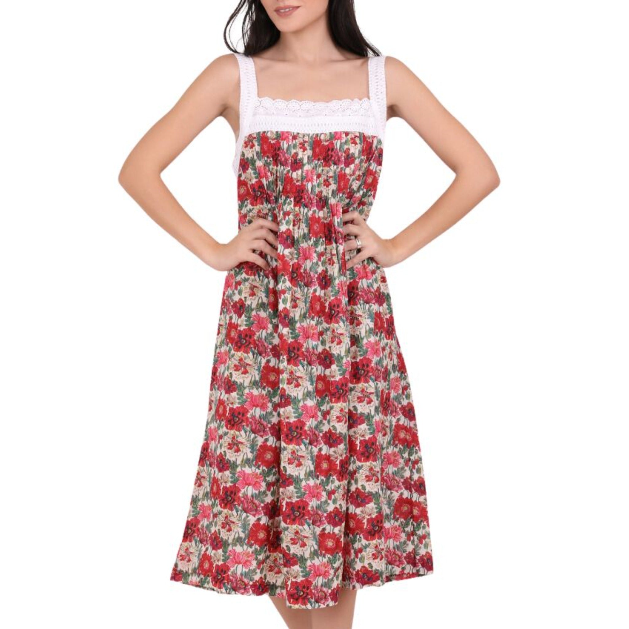 Poppies cotton night gown