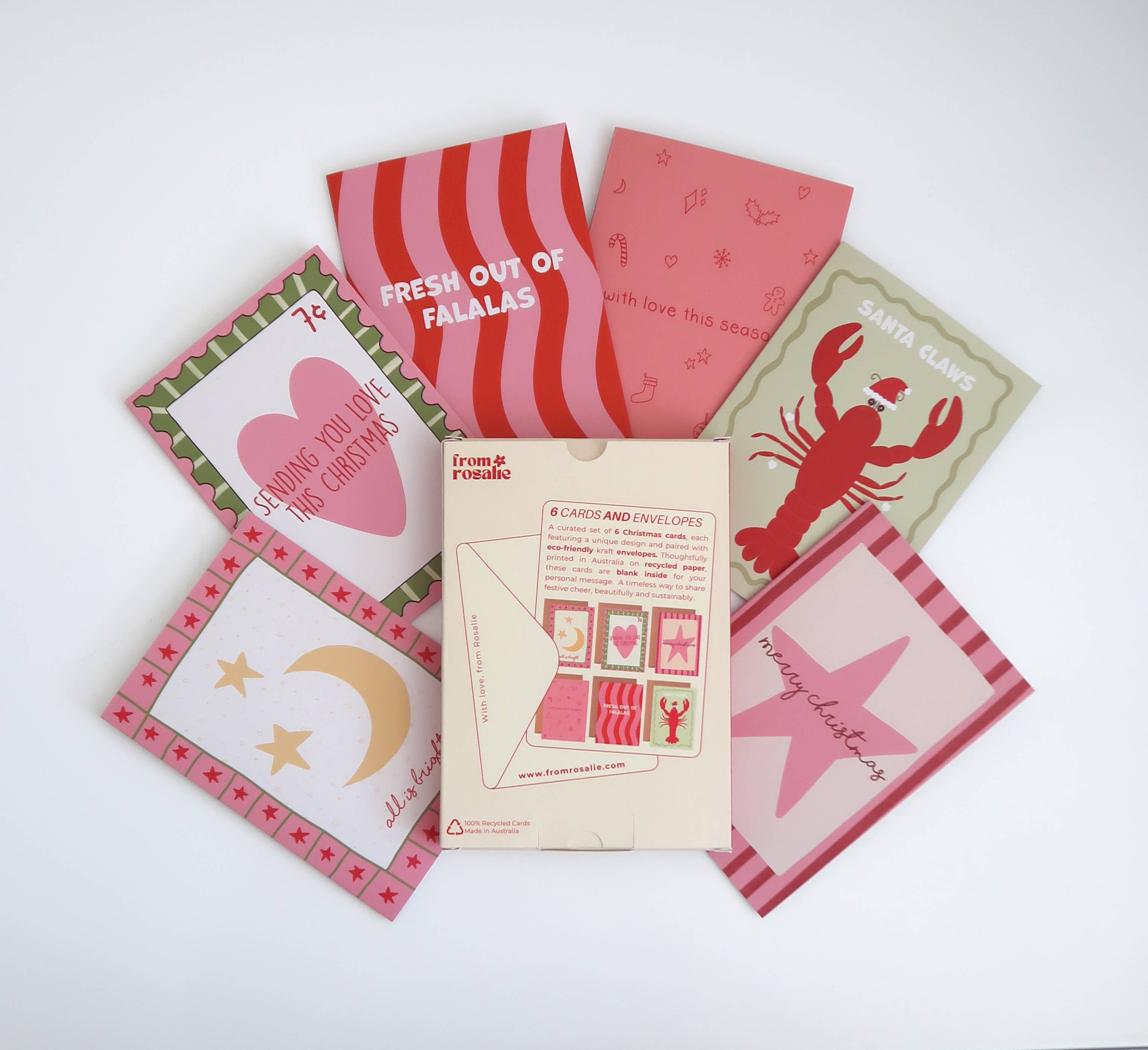 Christmas Card Box Set: 6 Pack Greeting Cards- Festive Edit