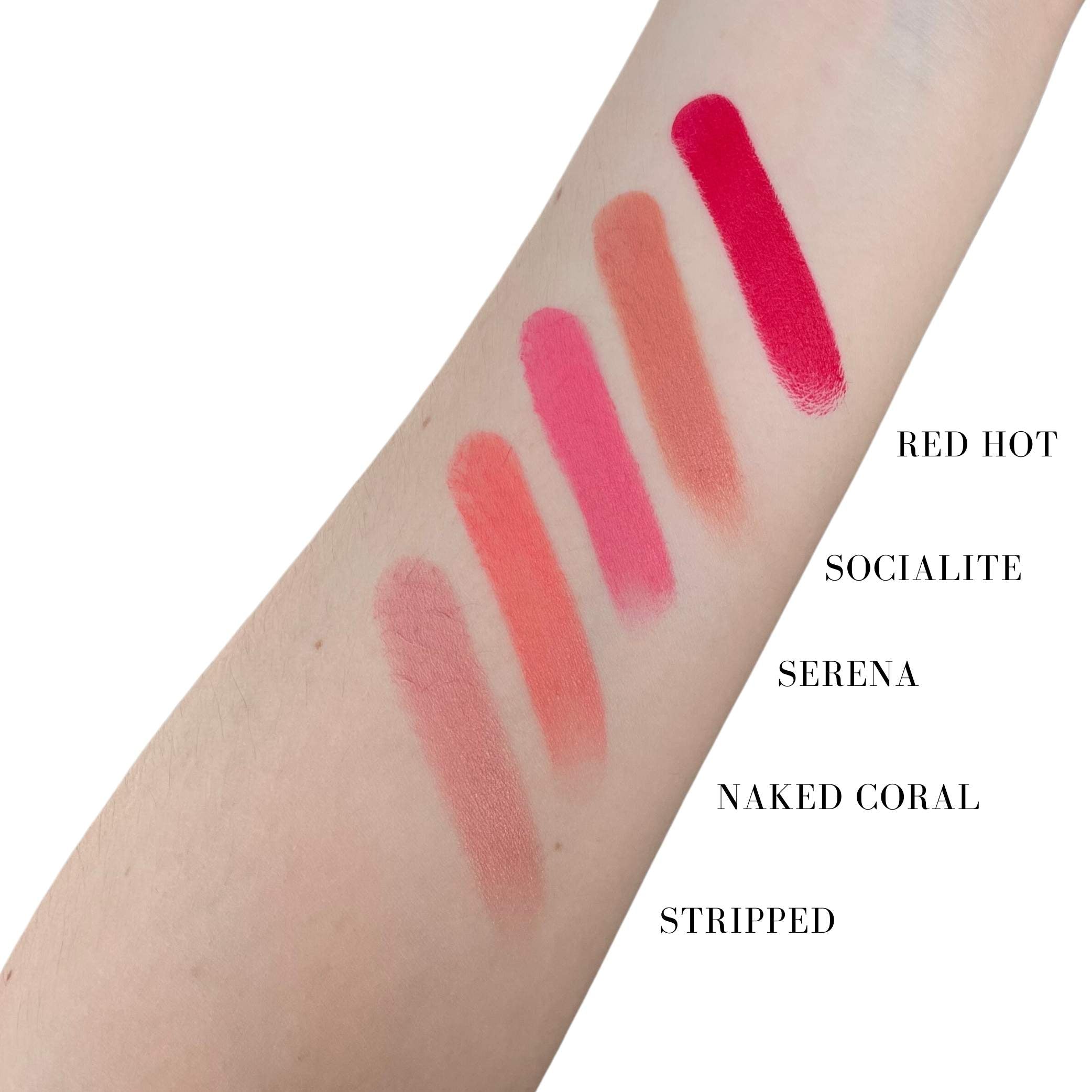 Curtis Collection Glam Lipstick colour swatches 